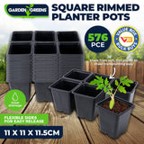 Darrahopens Home & Garden > Garden Tools Garden Greens 576PCE Planter Pots Square Reusable Durable 11cm x 11.5cm