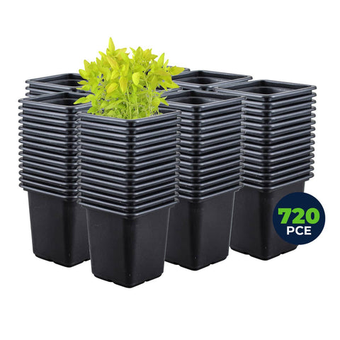 Darrahopens Home & Garden > Garden Tools Garden Greens 720PCE Seedling Pots Plastic Square Reusable Durable 7.7 x 8cm