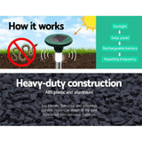 darrahopens Home & Garden > Garden Tools Gardeon Snake Repeller 8X Solar LED Pulse Plus Ultrasonic Pest Rodent Repellent