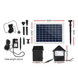 darrahopens Home & Garden > Garden Tools Gardeon Solar Pond Pump Battery Powered Outdoor LED Light Submersible Filter