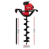Darrahopens Home & Garden > Garden Tools Giantz 80cc Petrol Post Hole Digger Diggers Earth Auger Fence Borer Drill Bit