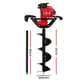 Darrahopens Home & Garden > Garden Tools Giantz Post Hole Digger 80cc Petrol Earth Auger Fence Borer Drill Bit Posthole
