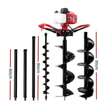 Darrahopens Home & Garden > Garden Tools Giantz Post Hole Digger 92CC Petrol Motor Drill Borer Fence Extension Auger Bits