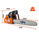 darrahopens Home & Garden > Garden Tools MTM Petrol Commercial Chainsaw 22 Bar Chain Saw E-Start Tree Pruning Top Handle