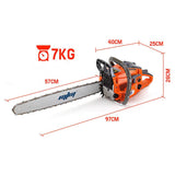 darrahopens Home & Garden > Garden Tools MTM Petrol Commercial Chainsaw 22 Bar E-Start Tree Pruning Chain Saw Top Handle