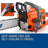 darrahopens Home & Garden > Garden Tools MTM Petrol Commercial Chainsaw 22 Bar E-Start Tree Pruning Chain Saw Top Handle