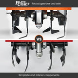 Darrahopens Home & Garden > Garden Tools PLANTCRAFT 52CC Petrol Garden Cultivator Tiller 10in Handheld Rototiller 2-Stroke, Titan 7