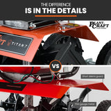 Darrahopens Home & Garden > Garden Tools PLANTCRAFT 52CC Petrol Garden Cultivator Tiller 10in Handheld Rototiller 2-Stroke, Titan 7