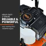 Darrahopens Home & Garden > Garden Tools PLANTCRAFT 52CC Petrol Garden Cultivator Tiller 10in Handheld Rototiller 2-Stroke, Titan 7
