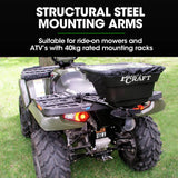Darrahopens Home & Garden > Garden Tools PLANTCRAFT Spreader 12V 36kg 30L Lawn Seed Fertiliser, for ATV, Ride on Mower, with Rain Cover