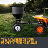 darrahopens Home & Garden > Garden Tools PLANTCRAFT Tow Behind Broadcast Spreader 90kg 105L Seed Fertiliser Tow Rotary