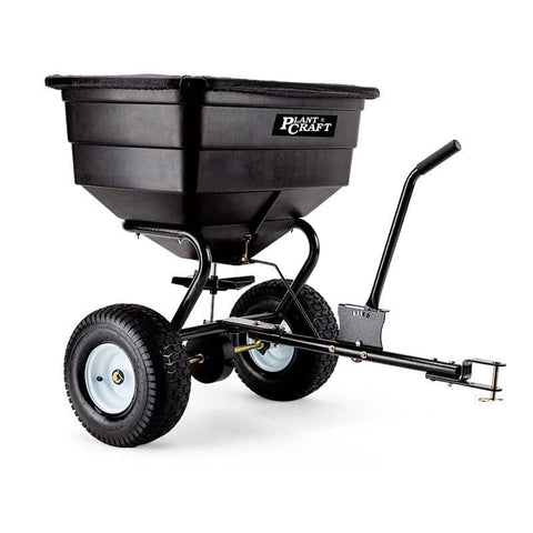 darrahopens Home & Garden > Garden Tools PLANTCRAFT Tow Behind Broadcast Spreader 90kg 105L Seed Fertiliser Tow Rotary