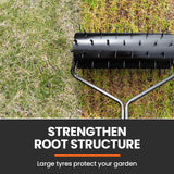 Darrahopens Home & Garden > Garden Tools PlantCraft Tow Behind Lawn Roller Spike Aerator 36" Wide, Universal Hitch for Ride on Mower, Garden Tractor