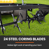 Darrahopens Home & Garden > Garden Tools PlantCraft Tow Behind Plug Lawn Aerator 1m (40") Wide, Universal Hitch for Ride on Mower, Garden Tractor