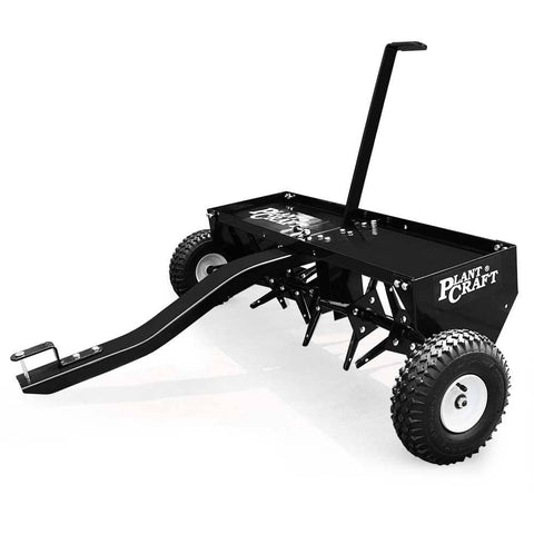 Darrahopens Home & Garden > Garden Tools PlantCraft Tow Behind Plug Lawn Aerator 1m (40") Wide, Universal Hitch for Ride on Mower, Garden Tractor