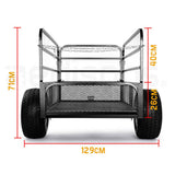 Darrahopens Home & Garden > Garden Tools PLANTCRAFT Towed Steel Mesh Dump Cart Garden ATV Mower Trailer Tray 1250lbs