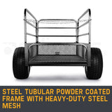 Darrahopens Home & Garden > Garden Tools PLANTCRAFT Towed Steel Mesh Dump Cart Garden ATV Mower Trailer Tray 1250lbs