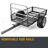Darrahopens Home & Garden > Garden Tools PLANTCRAFT Towed Steel Mesh Dump Cart Garden ATV Mower Trailer Tray 1250lbs