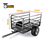 Darrahopens Home & Garden > Garden Tools PLANTCRAFT Towed Steel Mesh Dump Cart Garden ATV Mower Trailer Tray 1250lbs