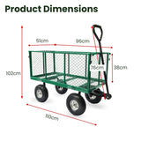 Darrahopens Home & Garden > Garden Tools Wallaroo Steel Mesh Garden Trolley Cart - Green