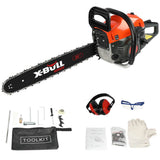 Darrahopens Home & Garden > Garden Tools X-BULL Chainsaw Petrol Commercial 62cc 20" Bar E-Start Tree Pruning Top Handle
