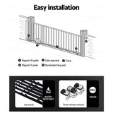 Darrahopens Home & Garden > Gate Openers Lockmaster Automatic Sliding Gate Opener Kit 40W Full Solar Electric 6M 600KG