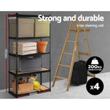 darrahopens Home & Garden > Green Houses Giantz 4X1.8M Garage Shelving Warehouse Rack Storage Shelves Pallet Racking Black