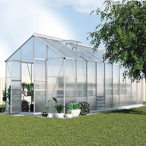 Darrahopens Home & Garden > Green Houses Greenfingers Greenhouse Aluminium Large Green House Garden Shed 6X2.4M