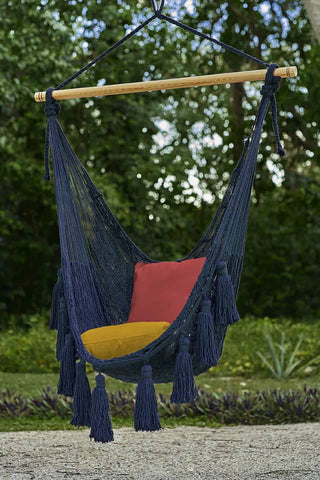 Darrahopens Home & Garden > Hammocks Deluxe Extra Large Mexican Hammock Chair in Outdoor Cotton Colour Blue