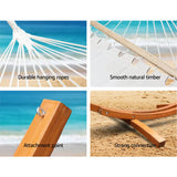 darrahopens Home & Garden > Hammocks Gardeon Double Hammock with Wooden Hammock Stand