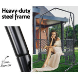 darrahopens Home & Garden > Hammocks Gardeon Double Swing Hammock Chair with Stand Macrame Outdoor Bench Seat Chairs