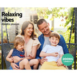 darrahopens Home & Garden > Hammocks Gardeon Double Swing Hammock Chair with Stand Macrame Outdoor Bench Seat Chairs