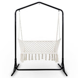 darrahopens Home & Garden > Hammocks Gardeon Double Swing Hammock Chair with Stand Macrame Outdoor Bench Seat Chairs