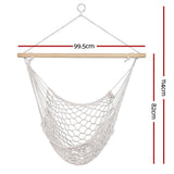 Darrahopens Home & Garden > Hammocks Gardeon Hammock Chair Outdoor Hanging Chair Camping Mesh Indoor Hammocks Cream