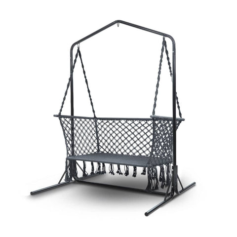 darrahopens Home & Garden > Hammocks Gardeon Outdoor Swing Hammock Chair with Stand Frame 2 Seater Bench Furniture