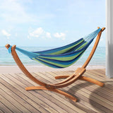 Darrahopens Home & Garden > Hammocks Gardeon Wooden Hammock Chair with Stand Outdoor Lounger Hammock Bed Timber