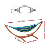 Darrahopens Home & Garden > Hammocks Gardeon Wooden Hammock Chair with Stand Outdoor Lounger Hammock Bed Timber