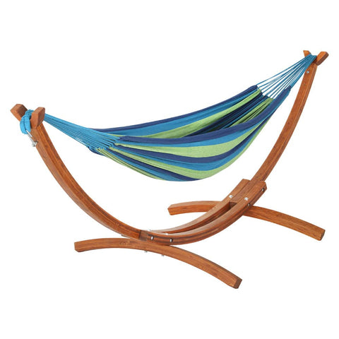 Darrahopens Home & Garden > Hammocks Gardeon Wooden Hammock Chair with Stand Outdoor Lounger Hammock Bed Timber
