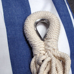 Darrahopens Home & Garden > Hammocks IDC Homewares Blue Striped Single Size Cotton Hammock 150 x 205 cm