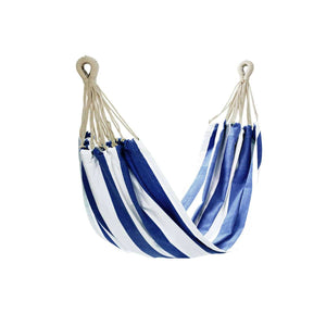 Darrahopens Home & Garden > Hammocks IDC Homewares Blue Striped Single Size Cotton Hammock 150 x 205 cm