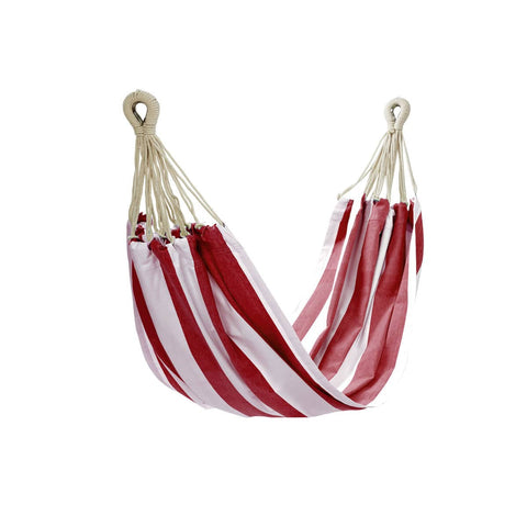 Darrahopens Home & Garden > Hammocks IDC Homewares Red Striped Single Size Cotton Hammock 150 x 205 cm