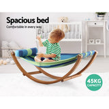 darrahopens Home & Garden > Hammocks Keezi Kids Timber Hammock Bed Swing - Blue