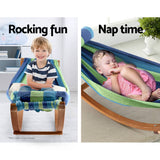 darrahopens Home & Garden > Hammocks Keezi Kids Timber Hammock Bed Swing - Blue