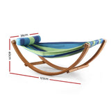 darrahopens Home & Garden > Hammocks Keezi Kids Timber Hammock Bed Swing - Blue