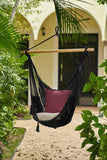 Darrahopens Home & Garden > Hammocks Mayan Legacy Extra Large Outdoor Cotton Mexican Hammock Chair in Black Colour