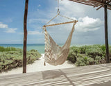 darrahopens Home & Garden > Hammocks Mayan Legacy Extra Large Outdoor Cotton Mexican Hammock Chair in Cream Colour
