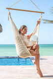 darrahopens Home & Garden > Hammocks Mayan Legacy Extra Large Outdoor Cotton Mexican Hammock Chair in Cream Colour