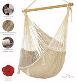 darrahopens Home & Garden > Hammocks Mayan Legacy Extra Large Outdoor Cotton Mexican Hammock Chair in Cream Colour