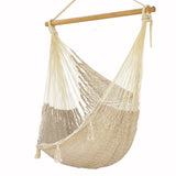 darrahopens Home & Garden > Hammocks Mayan Legacy Extra Large Outdoor Cotton Mexican Hammock Chair in Cream Colour