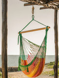darrahopens Home & Garden > Hammocks Mayan Legacy Extra Large Outdoor Cotton Mexican Hammock Chair in Radiante Colour
